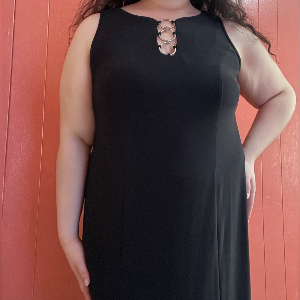 Black maxi dress with slit